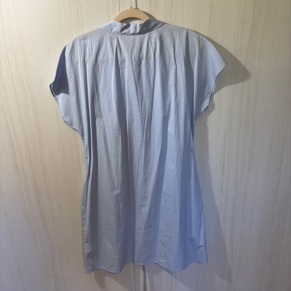 Theory Dolman Poplin Dress in Olympic Downing Blue – Size L NWT - Picture 7 of 7